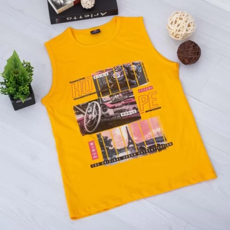 Herren M004 T -Shirt Gelb Mode