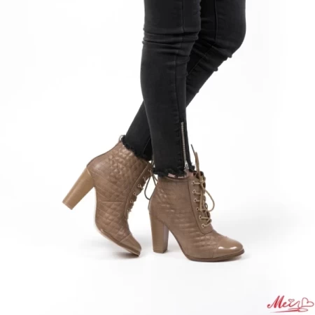 Kurze Stiefel mit einer dicken Absatz -AF13 Khaki | Mei