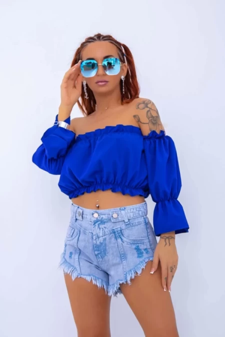 Kurzjeans für Frauen 2420-457 Blau Mode