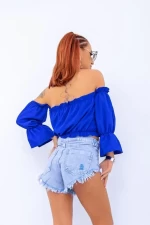 Kurzjeans für Frauen 2420-457 Blau Mode