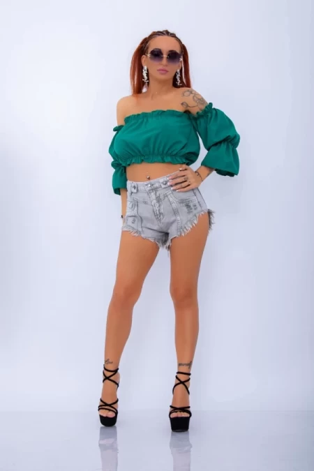 Kurzjeans für Frauen 2420-457 Grün Mode