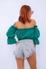 Kurzjeans für Frauen 2420-457 Grün Mode