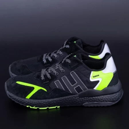 Herren Sportschuhe D-1-5 Black-Green | DCF68