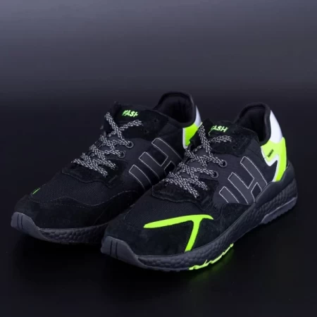 Herren Sportschuhe D-1-5 Black-Green | DCF68