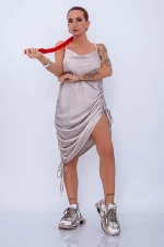 Frauenkleid 3756 Beige Mode