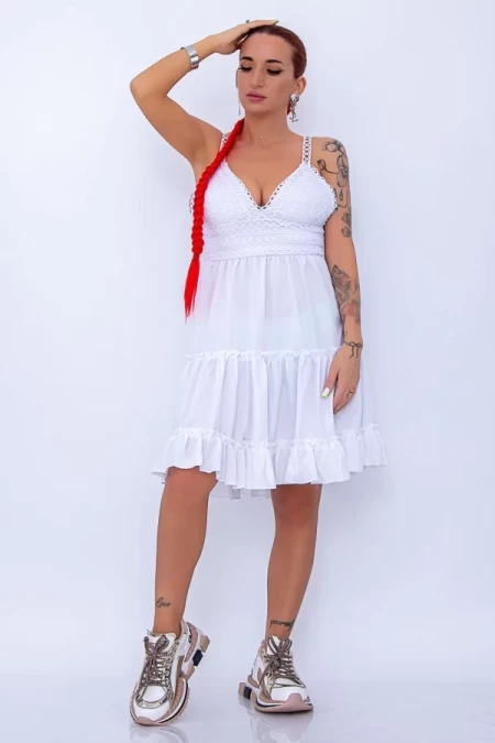 Frauenkleid R05 Weiß Mode
