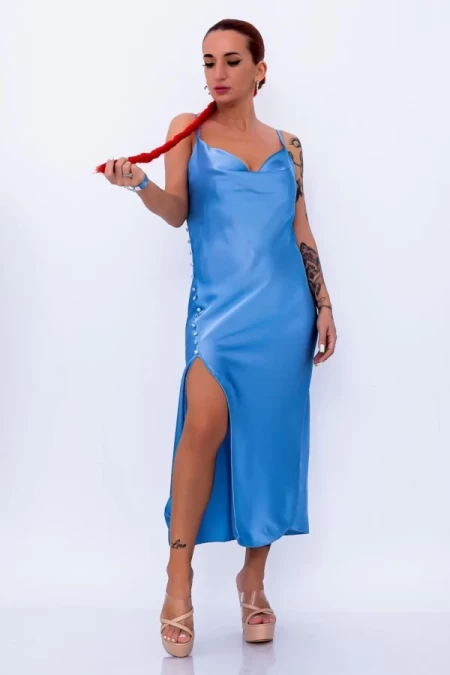 Frauenkleid 3305 Blau Mode