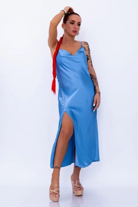 Frauenkleid 3305 Blau Mode