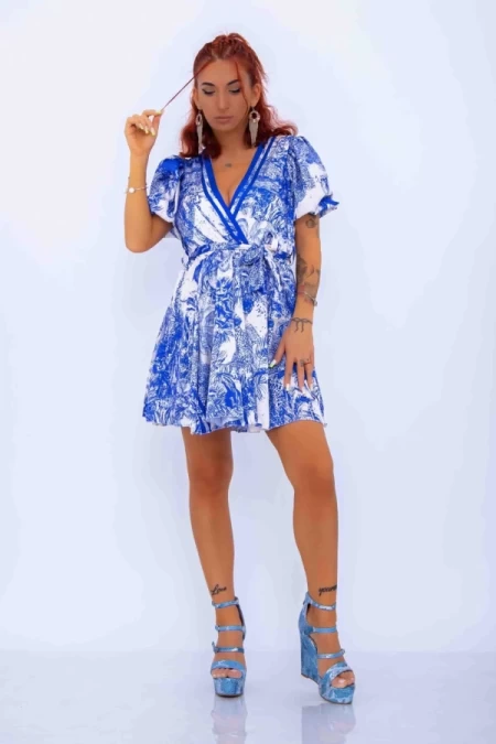 Frauenkleid 3624 Blau Mode
