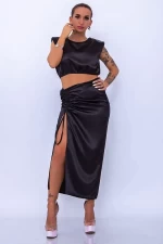 Frauen -Set - Rock und Bluse 21541 Black | Mode