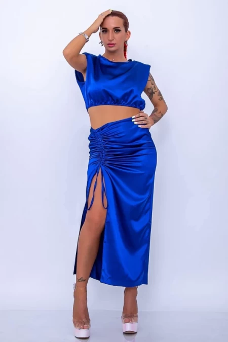 Frauen -Set - Rock und Bluse 21541 Blau Mode