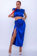 Frauen -Set - Rock und Bluse 21541 Blau Mode