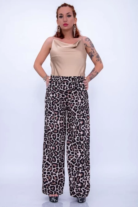 Frauenhose 12261 Leopard Beige | Mode