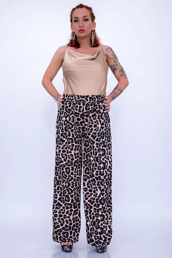 Frauenhose 12261 Leopard Beige | Mode
