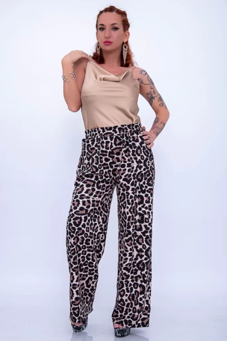 Frauenhose 12261 Leopard Beige | Mode